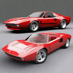 Create a custom supercar that is a fusion of a 1967 Ford Mustang and a Ferrari F50