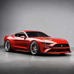 Create a custom supercar that is a fusion of a 1967 Ford Mustang and a Ferrari F50