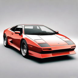 Create an image of a car that is a fusion of a 1986 Dodge Daytona and a Lamborghini Gallardo