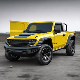 Generate an image of a car that is a fusion of a Jeep Wrangler and a Chevy Corvette