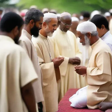 During a religious gathering, each person is given an opportunity to share their input about their beliefs and faith.