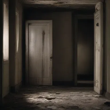In the horror movie, the protagonist is trapped in a haunted house and tries to find an emergency exit, but every door they open leads to another terrifying input of supernatural events.