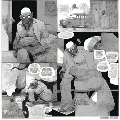 In the graphic novel, the artist's use of gross and grotesque characters adds to the darker tone of the story.
