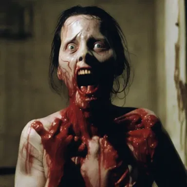The horror movie relied heavily on scenes with gross and shocking visuals to elicit fear from the audience.