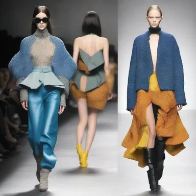 The designer's collection showcased avant-garde pieces, featuring a gross use of unconventional fabrics.