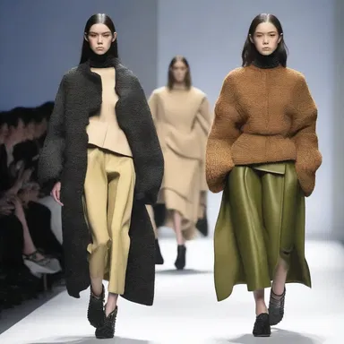 The designer's collection showcased avant-garde pieces, featuring a gross use of unconventional fabrics.
