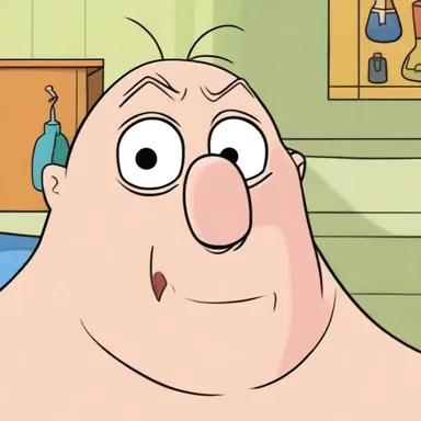 In the cartoon, the character's gross misshapen nose was clearly visible to the naked eye.