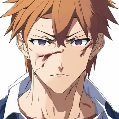 The anime series showcased the protagonist's gross scars, which were prominently visible on his face.