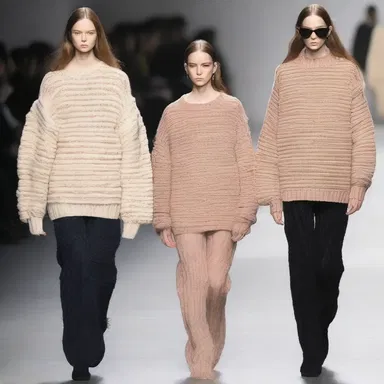 The designer showcased a collection of gross oversize sweaters in the latest fashion show.