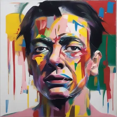 The artist used bold and gross brushstrokes to create a powerful expression of emotion.