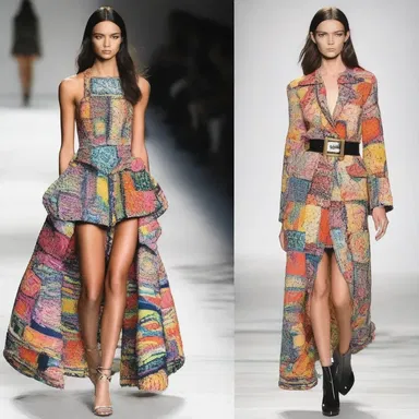 The fashion designer incorporated unique upholstery patterns into her runway collection, creating a bold and eclectic look.
