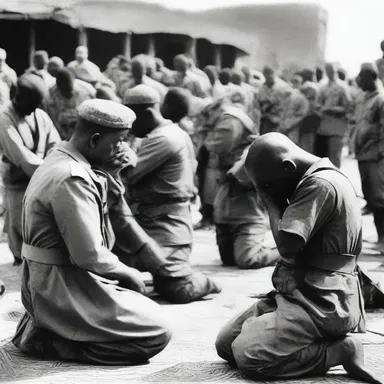 After the war ended, the demobilization of soldiers took place in a religious ceremony to pray for peace and healing.