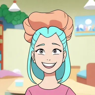 In the animated show, the character had a unique hairstyle due to their sebaceous follicles producing excess sebum.