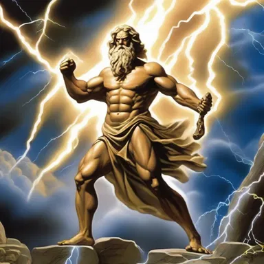 In Greek mythology, Zeus smacks down his enemies with his lightning bolts.