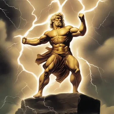 In Greek mythology, Zeus smacks down his enemies with his lightning bolts.