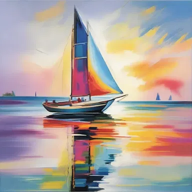 The talented painter captured the serene beauty of the smack gracefully sailing through calm waters using vibrant colors and expressive brushstrokes.