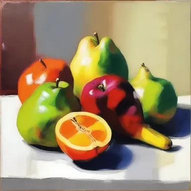 The artist carefully painted a still life of fruits, capturing the vibrant colors and textures of each individual smack.