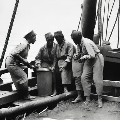 During the exploration era, sailors embarked on long journeys to discover new lands, often facing hardship and surviving on meager rations, such as a simple smack.