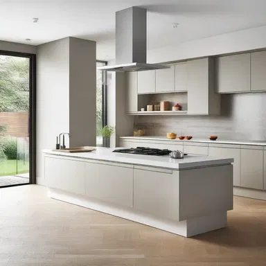 The contemporary kitchen design incorporates a sleek and modern smack dispenser for easy access to condiments while cooking.