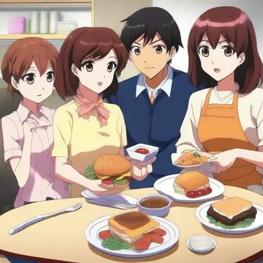 The characters in this anime always smack their food with gusto, emphasizing the delicious taste.