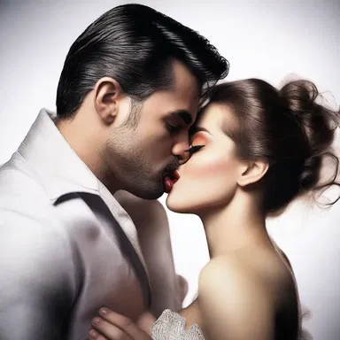 As they shared a kiss, the taste of their lips smacked of passion and desire.
