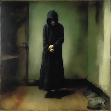 The painting had a smack of melancholy, with its dark and somber colors.