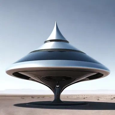 The alien spaceship had a futuristic smack, with its sleek design and advanced technology.