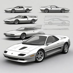 Generate an image of a fusion car that combines the design elements of a McLaren supercar and a 1985 Trans Am