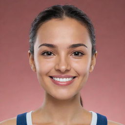 A smart AI avatar communicating in Spanish with a friendly smirk on her digital face, optimizing multilingual capability.