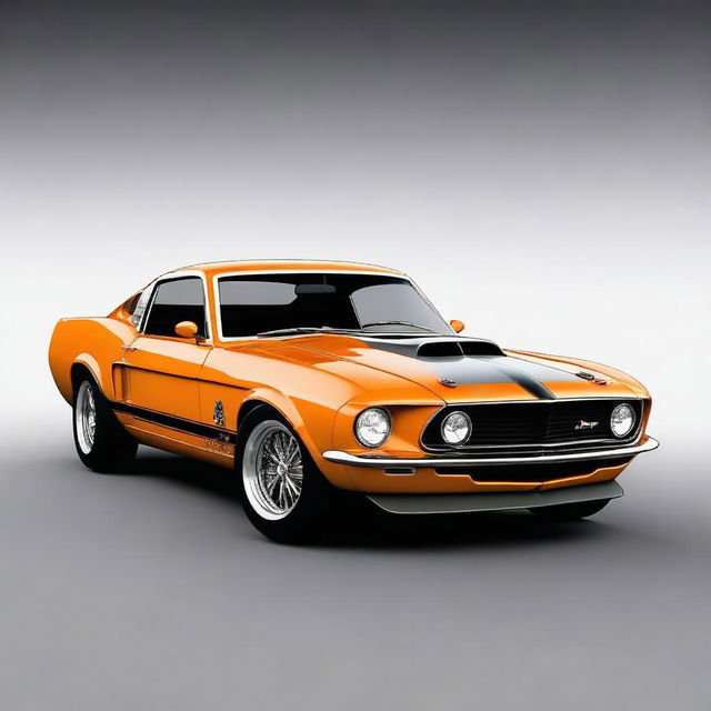 Generate an image of a 1969 Shelby Cobra Ford Mustang GT500