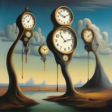 The artist painted a surrealistic scene with melting clocks, symbolizing the systematic progression of time controlled by the system clock.