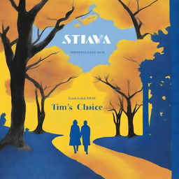 A book cover titled 'Tim's Choice' with a color scheme of golden brown, royal blue, and bright yellow