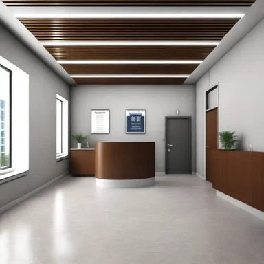 The police station was designed with a spacious reception area to accommodate the desk sergeant.