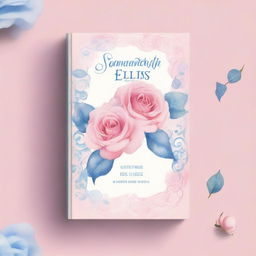 Generate a soft pastel pink and blue book cover for 'Samantha Ellis’ Poetic Portrait'