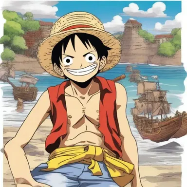 In the anime series 'One Piece', the protagonist Monkey D. Luffy sets sail on his pirate adventure with a departure time of 10:00 AM.