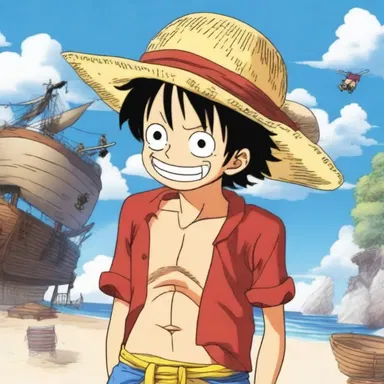 In the anime series 'One Piece', the protagonist Monkey D. Luffy sets sail on his pirate adventure with a departure time of 10:00 AM.