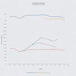 A chart holding a line chart, clearly marked and easily readable. The penguin is illustrated in great detail with realistic features and texture. The line chart has various points in different colors indicating fluctuations.