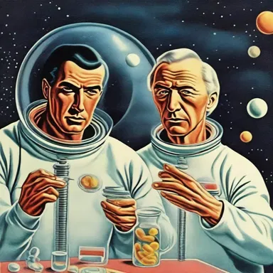 In the science fiction story, the unflavored pills were the only sustenance available to the characters on their long space journey.