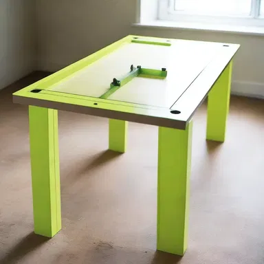 The character in the novel used a spirit level to ensure that the table he was building was perfectly balanced.