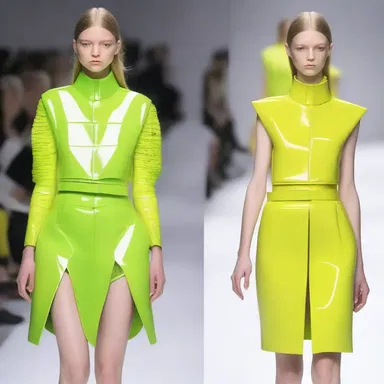 The fashion designer incorporated a miniature spirit level into the design of her clothes to create an innovative and avant-garde look.