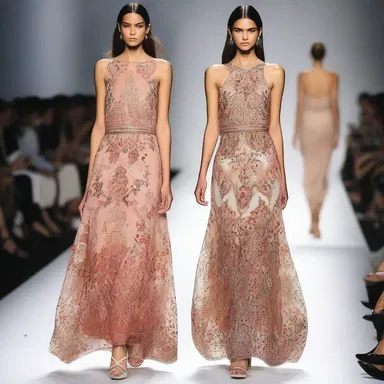 The designer's new collection featured dresses with intricate patterns resembling costa motifs.