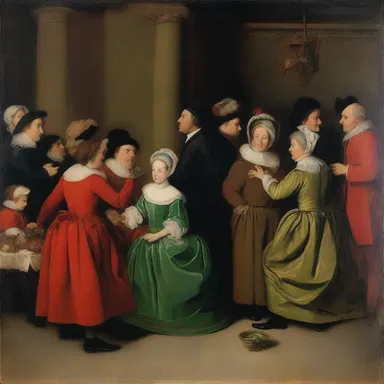 The painting showcased a festive scene with people celebrating, and in the corner, a gulper was painted, symbolizing the indulgence and excess of the event.