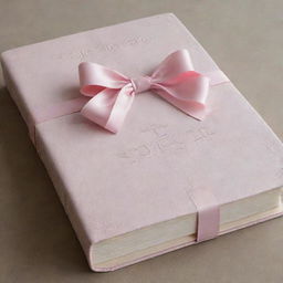 A large Christian Bible with embossed letters spelling 'Big Bible' on its cover, adorned with a delicate pink bow