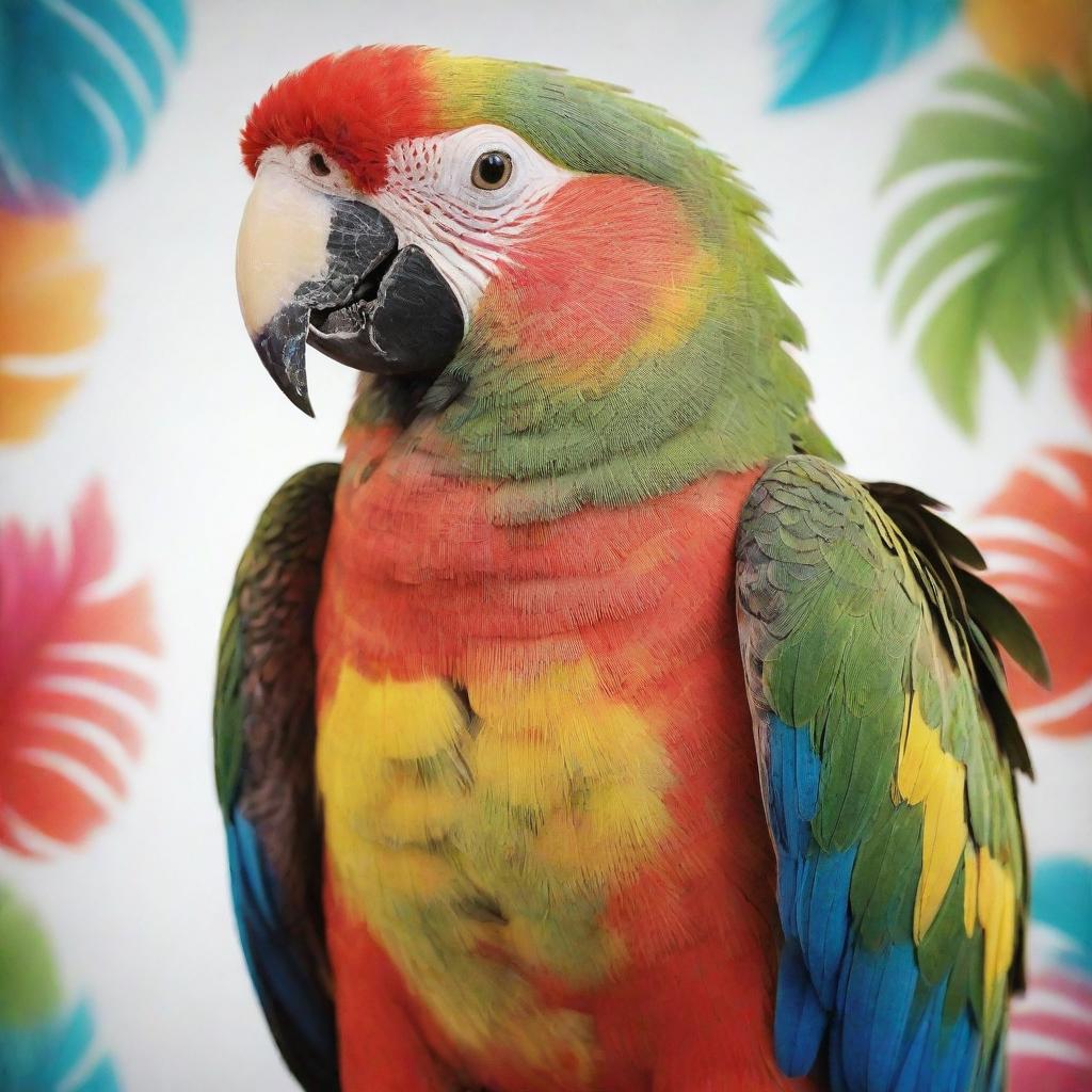 A colorful and cute parrot with detailed and vibrant feathers.