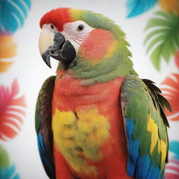 A colorful and cute parrot with detailed and vibrant feathers.