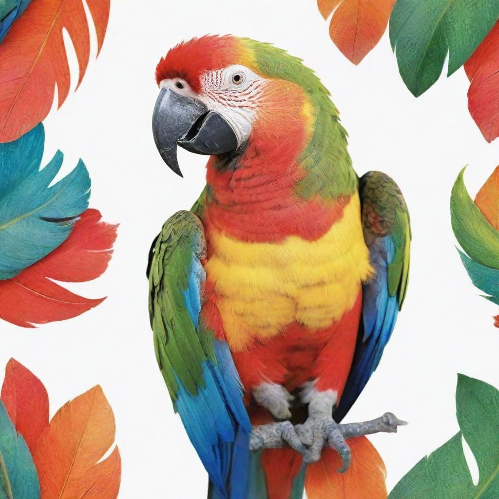 A colorful and cute parrot with detailed and vibrant feathers.