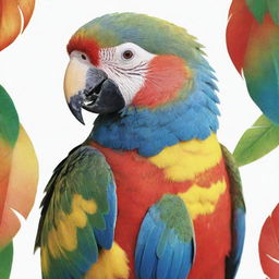 A colorful and cute parrot with detailed and vibrant feathers.