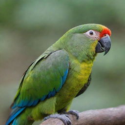 A cute Indian parrot, vibrantly colored and featuring characteristic features of species from India.