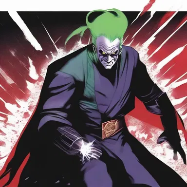 The villain's power was frighteningly strong, overpowering the protagonist in a single blow.