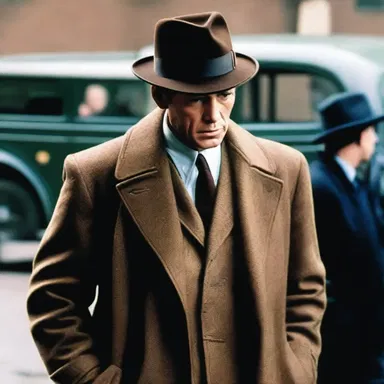 The detective movie featured a mysterious character donning a peaked cap to conceal their identity.